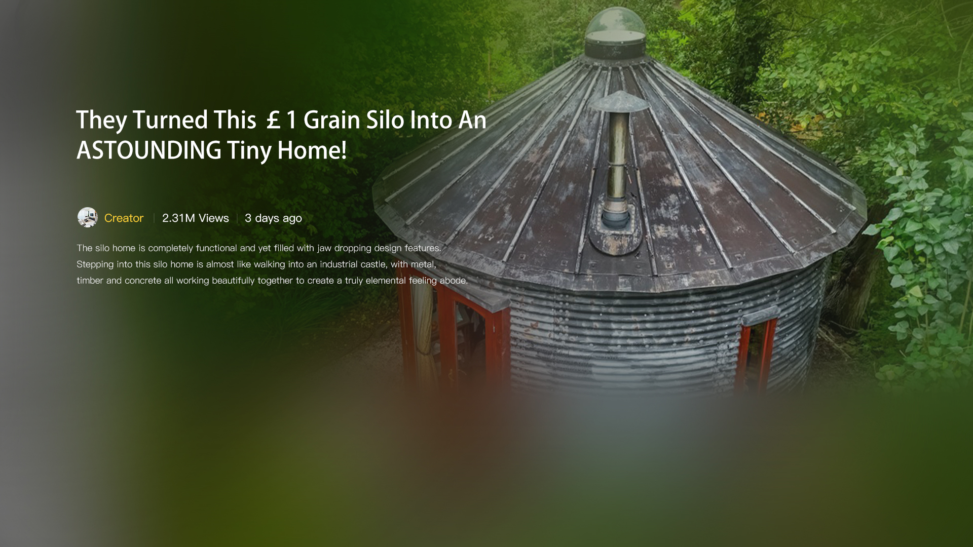 ⁣They Turned This £1 Grain Silo Into An ASTOUNDING Tiny Home!